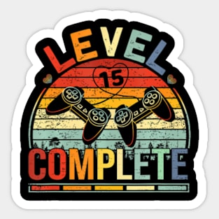 Level 15 Complete Retro Video  Couple 15th Sticker